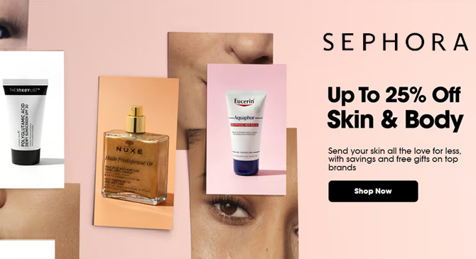 Sephora UK夏日身體呵護盛典，尊享75折優惠與免費禮物!